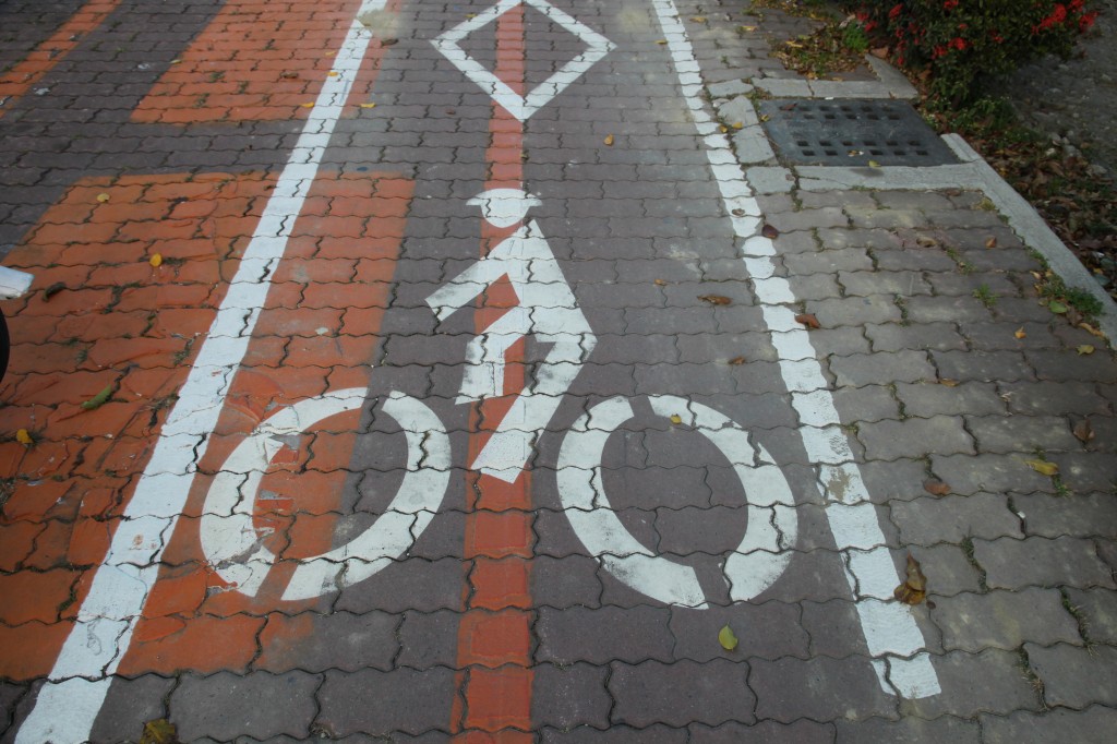 A bike lane in Kaohsiung.